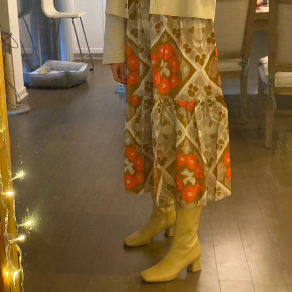 Marimekko silk dress - Iltarusko Välly dress Size S (fits 4-8) - Picture 2 of 7